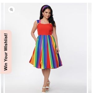 Unique Vintage 2x Rainbow Dress